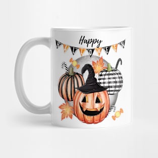 Pumpkin Witch Hat & Candies: Halloween Delight Mug